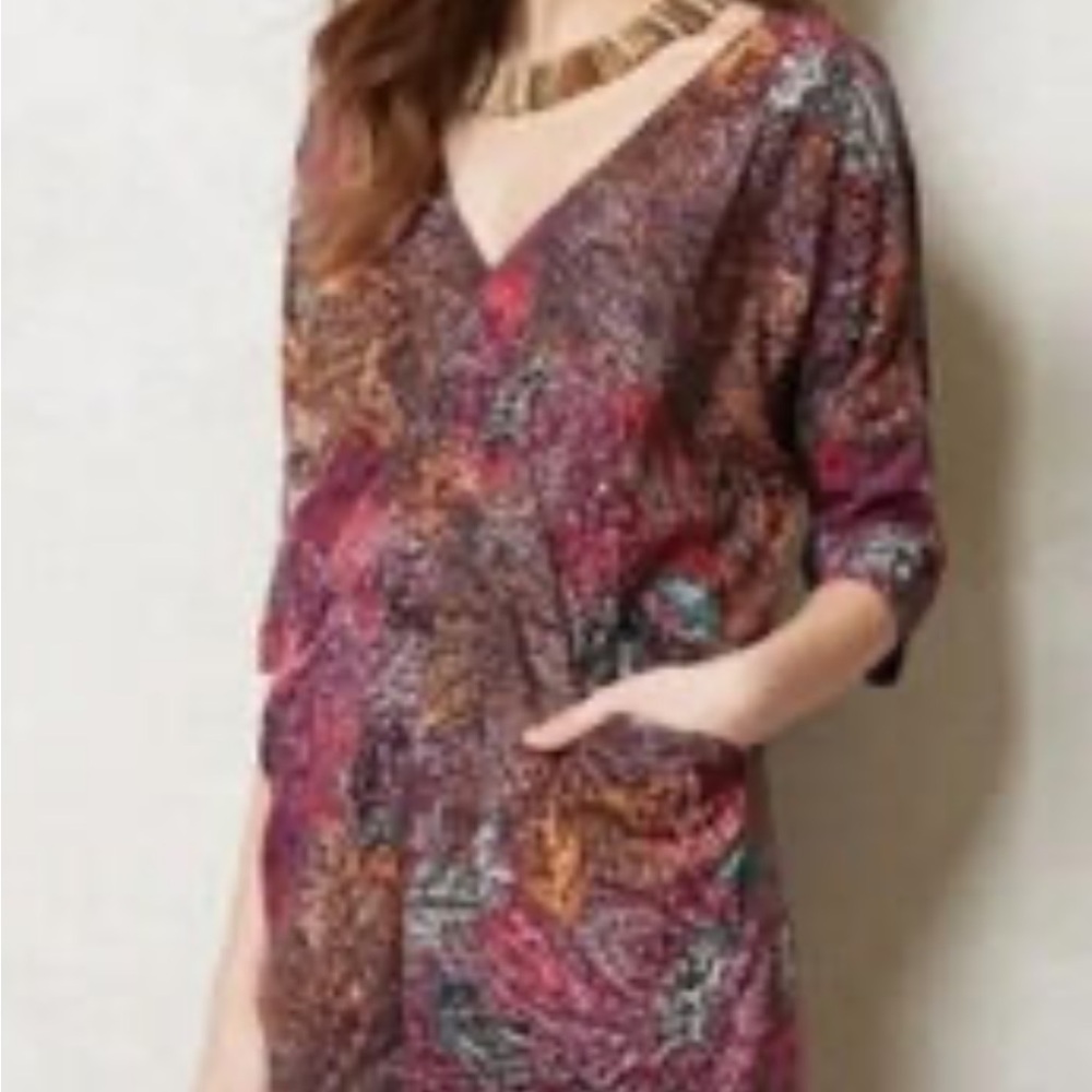 Anthropologie Multicolor V-Neck Dress